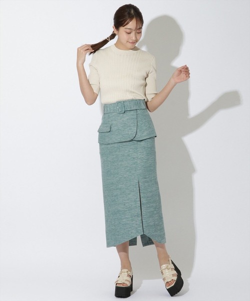 REDYAZEL（レディアゼル）の「コルセットベルト×タイトスカート（スカート・レディース・オレンジ/グリーン/グレー・SMALL/MEDIUM/XS）」の7枚目の写真