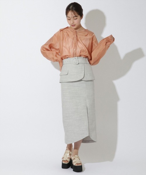 REDYAZEL（レディアゼル）の「コルセットベルト×タイトスカート（スカート・レディース・オレンジ/グリーン/グレー・SMALL/MEDIUM/XS）」の15枚目の写真