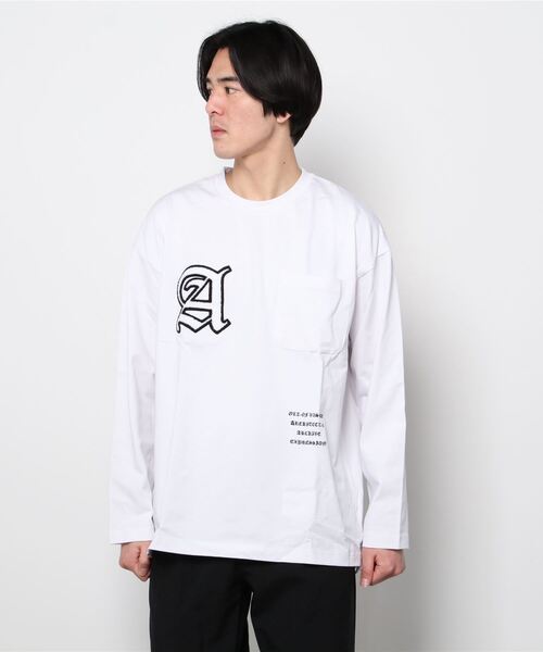 A4A(エーフォーエー)の「A4A/エーフォーエー/STUDIUM LST/スタジアムロングスリーブTシャツ(Tシャツ/カットソー・メンズ・ホワイト/ブラック・LARGE/MEDIUM)」の1枚目の写真