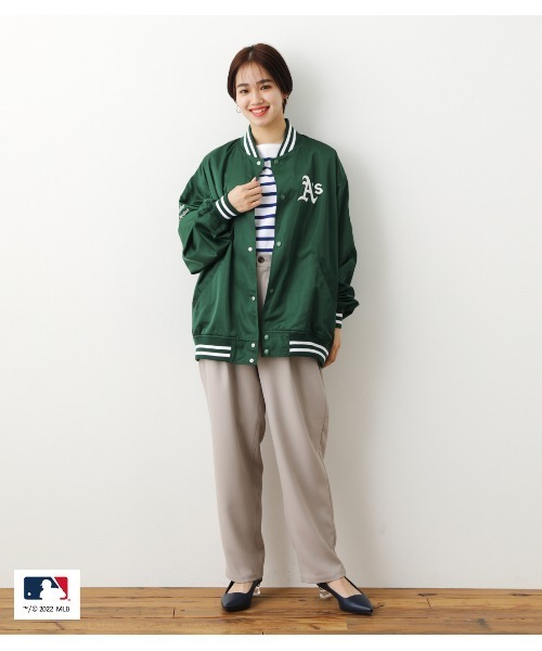 RODEO CROWNS WIDE BOWL（ロデオクラウンズワイドボウル）の「MLB TEAM スタジアムブルゾン（スタジャン・レディース・グリーン/ネイビー/ブルー・FREE）」の19枚目の写真