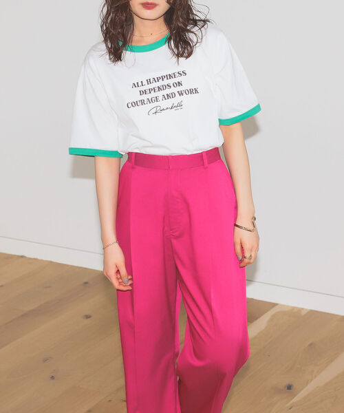 BeAMS DOT(ビームスドット)の「【WEB限定】BeAMS DOT / ロゴ リンガー Tシャツ(Tシャツ/カットソー・レディース・サックスブルー/グリーン・FREE)」の5枚目の写真