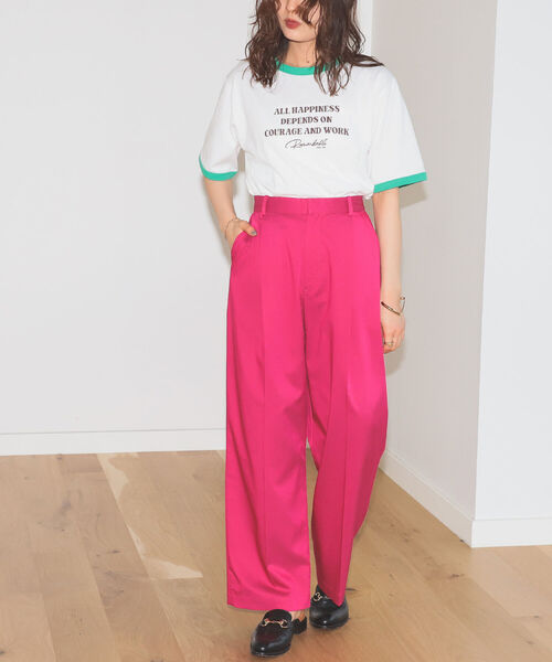 BeAMS DOT(ビームスドット)の「【WEB限定】BeAMS DOT / ロゴ リンガー Tシャツ(Tシャツ/カットソー・レディース・サックスブルー/グリーン・FREE)」の7枚目の写真