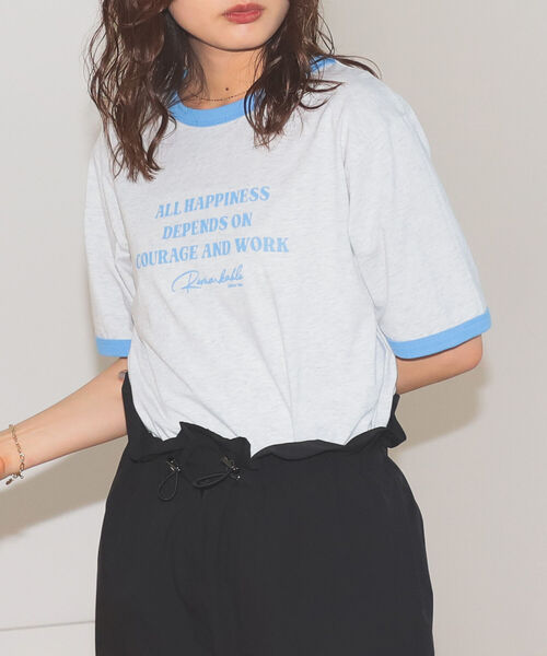 BeAMS DOT(ビームスドット)の「【WEB限定】BeAMS DOT / ロゴ リンガー Tシャツ(Tシャツ/カットソー・レディース・サックスブルー/グリーン・FREE)」の10枚目の写真