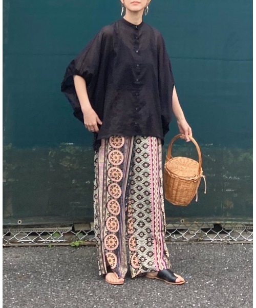 CORNERS（コーナーズ）の「CORNERS by KR　エスニックストライプワイドパンツ（その他パンツ・レディース・レッド/ピンク/イエロー/ブルー・M/L）」の18枚目の写真