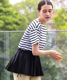 Ray BEAMS | Ray BEAMS / プリーツ キリカエ ドロスト Tシャツ(Tシャツ/カットソー)