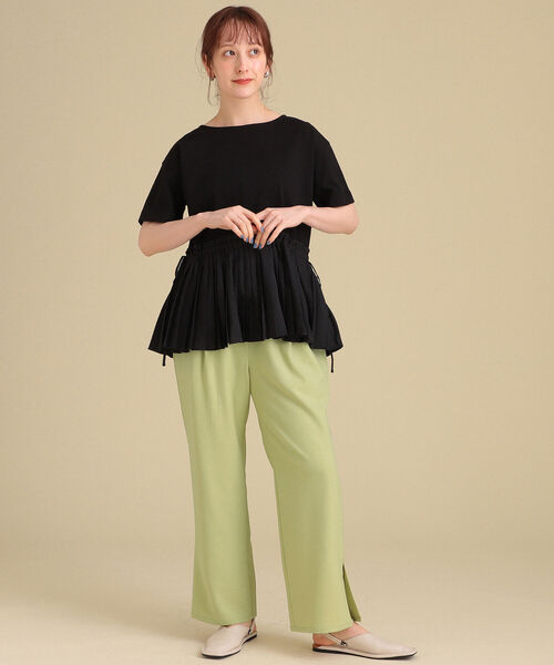 Ray BEAMS（レイビームス）の「Ray BEAMS / プリーツ キリカエ ドロスト Tシャツ（Tシャツ/カットソー・レディース・ホワイト/ブラック/その他・ONE SIZE）」の7枚目の写真