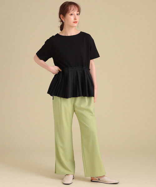 Ray BEAMS（レイビームス）の「Ray BEAMS / プリーツ キリカエ ドロスト Tシャツ（Tシャツ/カットソー・レディース・ホワイト/ブラック/その他・ONE SIZE）」の9枚目の写真