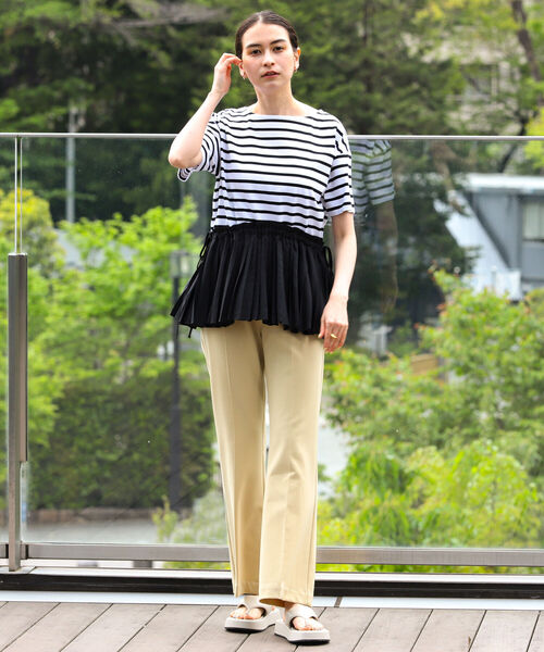 Ray BEAMS（レイビームス）の「Ray BEAMS / プリーツ キリカエ ドロスト Tシャツ（Tシャツ/カットソー・レディース・ホワイト/ブラック/その他・ONE SIZE）」の14枚目の写真