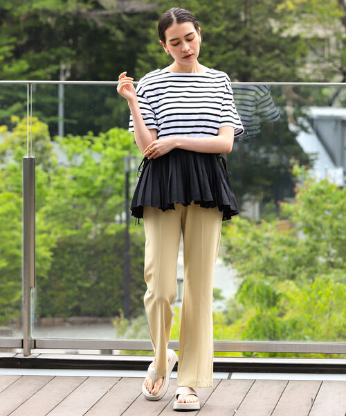 Ray BEAMS（レイビームス）の「Ray BEAMS / プリーツ キリカエ ドロスト Tシャツ（Tシャツ/カットソー・レディース・ホワイト/ブラック/その他・ONE SIZE）」の15枚目の写真