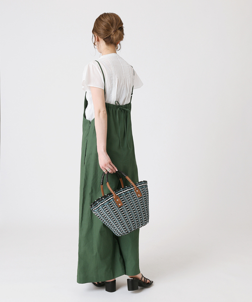 B.C STOCK（ベーセーストック）の「コットンリネン ボックスプリーツフレアサロペット（サロペット/オーバーオール・レディース・アイボリー/グリーン/ベージュ・FREE）」の17枚目の写真