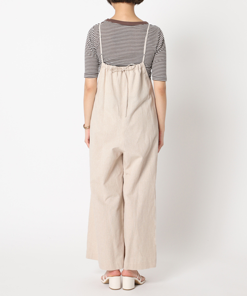 B.C STOCK（ベーセーストック）の「コットンリネン ボックスプリーツフレアサロペット（サロペット/オーバーオール・レディース・アイボリー/グリーン/ベージュ・FREE）」の21枚目の写真