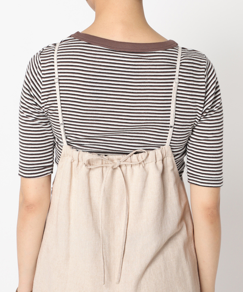 B.C STOCK（ベーセーストック）の「コットンリネン ボックスプリーツフレアサロペット（サロペット/オーバーオール・レディース・アイボリー/グリーン/ベージュ・FREE）」の22枚目の写真