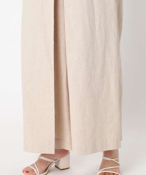 B.C STOCK（ベーセーストック）の「コットンリネン ボックスプリーツフレアサロペット（サロペット/オーバーオール・レディース・アイボリー/グリーン/ベージュ・FREE）」の14枚目の写真