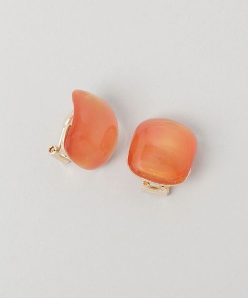 JEANASIS（ジーナシス）の「クリアスクエアイヤリング/276343（イヤリング・レディース・オレンジ/クリア・FREE）」の2枚目の写真
