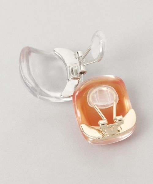 JEANASIS（ジーナシス）の「クリアスクエアイヤリング/276343（イヤリング・レディース・オレンジ/クリア・FREE）」の3枚目の写真