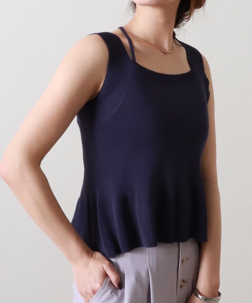 Cheek(チーク)の「ホルターネックニットプルオーバー(ニット/セーター・レディース・ネイビー/レッド/アイボリー・MEDIUM)」の19枚目の写真