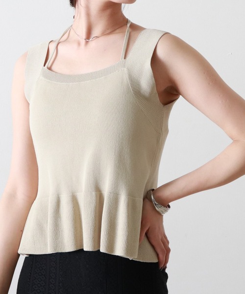 Cheek(チーク)の「ホルターネックニットプルオーバー(ニット/セーター・レディース・ネイビー/レッド/アイボリー・MEDIUM)」の12枚目の写真