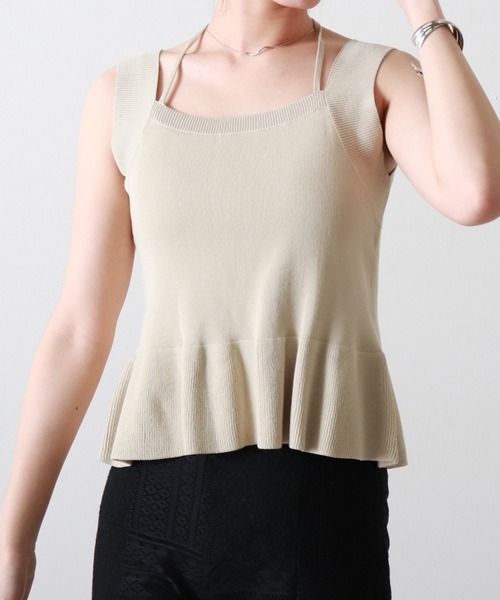 Cheek(チーク)の「ホルターネックニットプルオーバー(ニット/セーター・レディース・ネイビー/レッド/アイボリー・MEDIUM)」の13枚目の写真