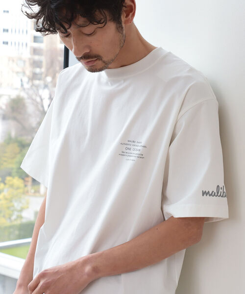 B:MING by BEAMS（ビーミングバイビームス）の「MALIBU SHIRTS x B:MING by BEAMS / 別注 LAND AND  WATER Tシャツ(セットアップ対応)（Tシャツ/カットソー・メンズ・ブラック/ホワイト/ネイビー・MEDIUM/LARGE/X-LARGE）」の7枚目の写真