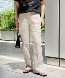 イージーリネンポリエステルパンツ