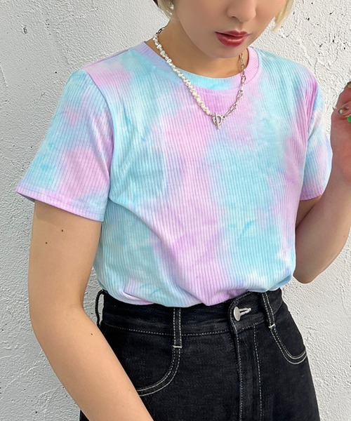 apres jour mignon(アプレジュールミニョン)の「マーブル柄トップス【ZOZOTOWN限定アイテム】(Tシャツ/カットソー・レディース・ブルー系その他/グリーン系その他/ピンク系その他・フリー/X-LARGE)」の3枚目の写真