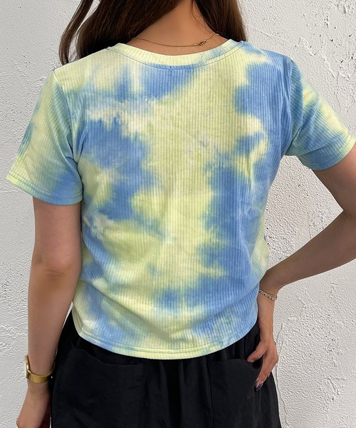 apres jour mignon(アプレジュールミニョン)の「マーブル柄トップス【ZOZOTOWN限定アイテム】(Tシャツ/カットソー・レディース・ブルー系その他/グリーン系その他/ピンク系その他・フリー/X-LARGE)」の6枚目の写真