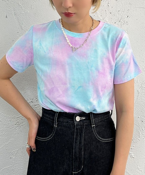 apres jour mignon(アプレジュールミニョン)の「マーブル柄トップス【ZOZOTOWN限定アイテム】(Tシャツ/カットソー・レディース・ブルー系その他/グリーン系その他/ピンク系その他・フリー/X-LARGE)」の9枚目の写真