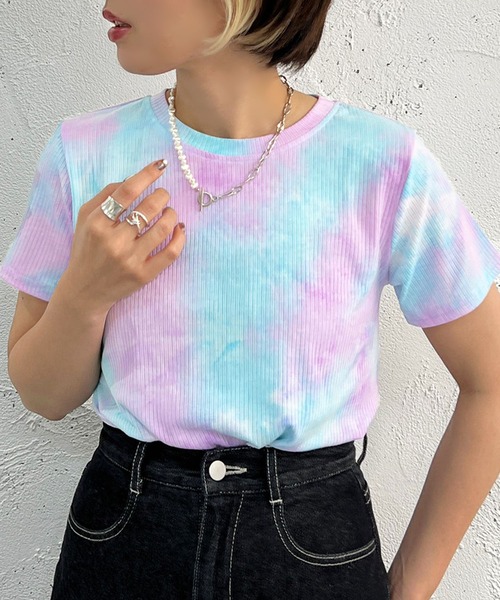 apres jour mignon(アプレジュールミニョン)の「マーブル柄トップス【ZOZOTOWN限定アイテム】(Tシャツ/カットソー・レディース・ブルー系その他/グリーン系その他/ピンク系その他・フリー/X-LARGE)」の10枚目の写真