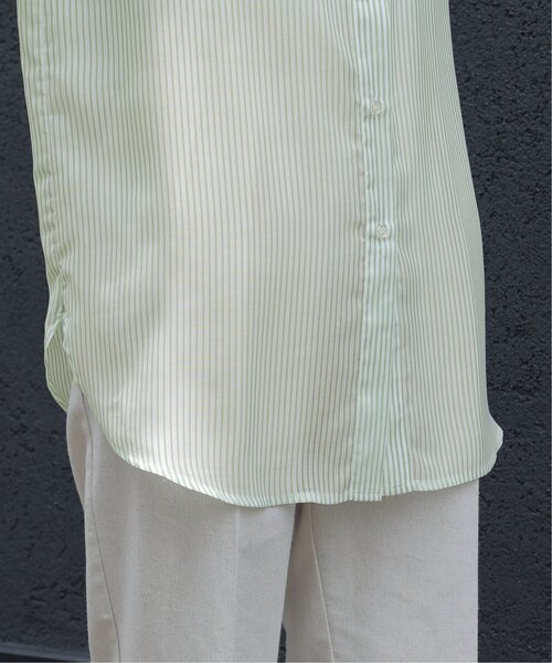 frames RAY CASSIN（フレームスレイカズン）の「シアーストライプバンドカラーシャツ（シャツ/ブラウス・レディース・ピンク/ブルー/グリーン・FREE）」の11枚目の写真