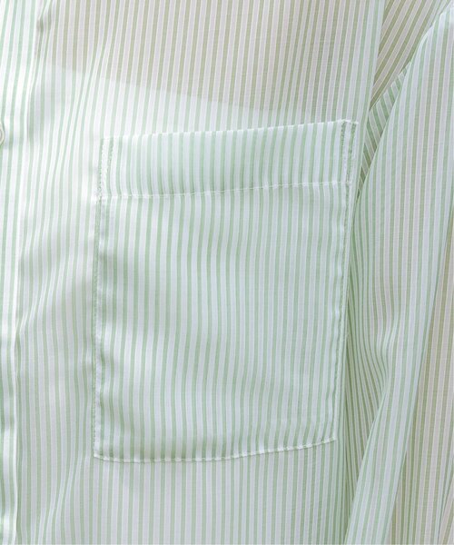 frames RAY CASSIN（フレームスレイカズン）の「シアーストライプバンドカラーシャツ（シャツ/ブラウス・レディース・ピンク/ブルー/グリーン・FREE）」の7枚目の写真