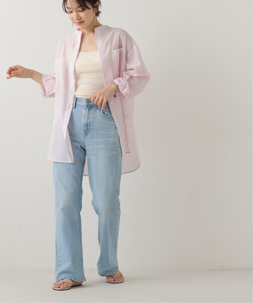 frames RAY CASSIN（フレームスレイカズン）の「シアーストライプバンドカラーシャツ（シャツ/ブラウス・レディース・ピンク/ブルー/グリーン・FREE）」の18枚目の写真