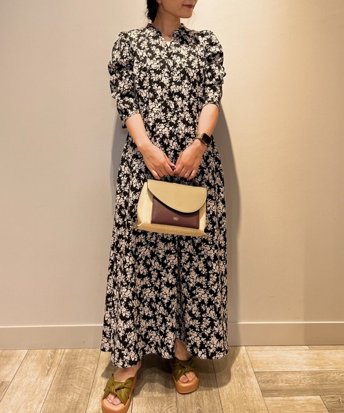 LOWELL things（ロウェル　シングス）の「Reles/レザー×異素材 ツイストショルダー２WAY SUMMER BAG（ハンドバッグ・レディース・ボルドー/グリーン・フリー）」の19枚目の写真