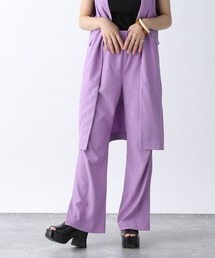 JEANASIS | サマープリーツジャガードフレアパンツ【SETUP対応】/296928(スラックス)