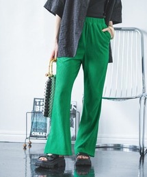 JEANASIS | サマープリーツジャガードフレアパンツ【SETUP対応】/296928(スラックス)