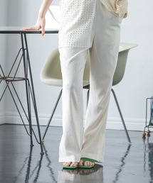 JEANASIS | サマープリーツジャガードフレアパンツ【SETUP対応】/296928(スラックス)