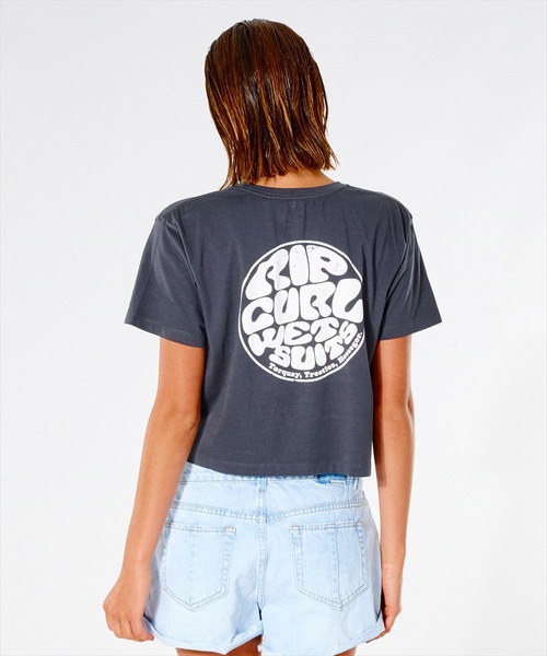 rip curl（リップカール）の「【RIP CURL リップカール】WETTIE ICON TEE II/ショート丈(短丈）バックプリントTシャツ（Tシャツ/カットソー・レディース・ゴールド/ブラック系その他/アクア/コーラル・SMALL/MEDIUM/LARGE）」の5枚目の写真