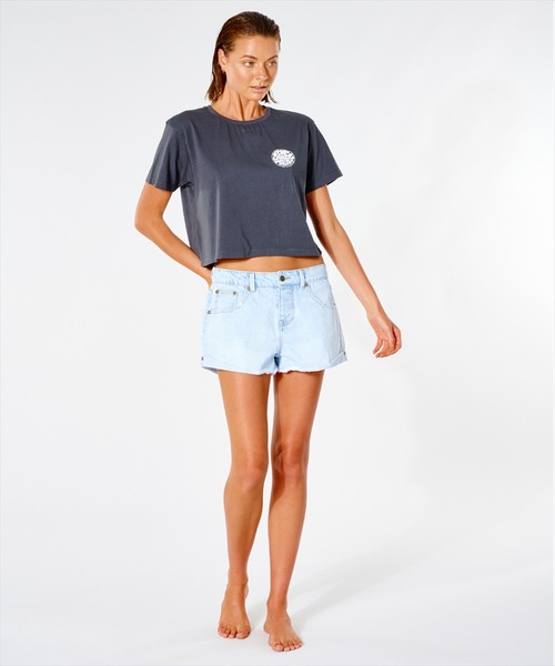 rip curl（リップカール）の「【RIP CURL リップカール】WETTIE ICON TEE II/ショート丈(短丈）バックプリントTシャツ（Tシャツ/カットソー・レディース・ゴールド/ブラック系その他/アクア/コーラル・SMALL/MEDIUM/LARGE）」の19枚目の写真