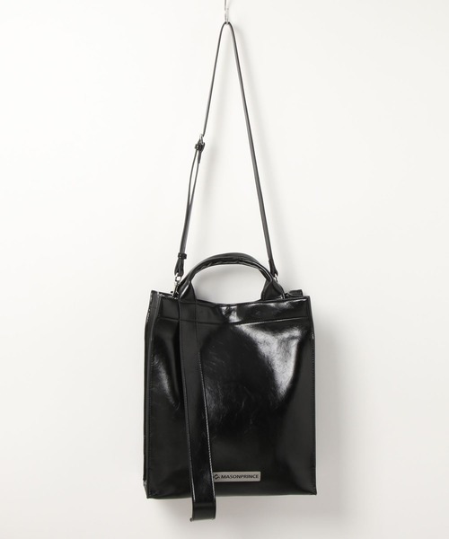 MASONPRINCE（メイソンプリンス）の「2way Puレザーショルダーバッグ BB2007【MASONPRINCE】（ショルダーバッグ・メンズ・ブラック・FREE）」の12枚目の写真