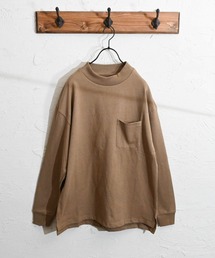 モックネックポケットロングTシャツ レディース メンズ