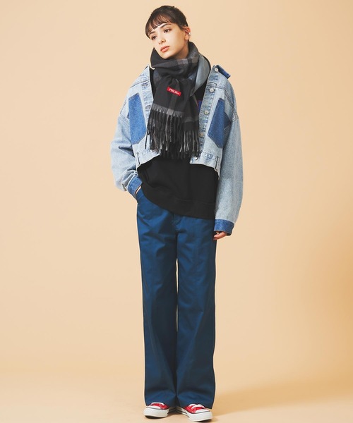 MILKFED.（ミルクフェド）の「BAR LOGO PLAID STOLE（ストール/ショール・レディース・ブラック/ブラウン/オフホワイト・ONE SIZE）」の5枚目の写真