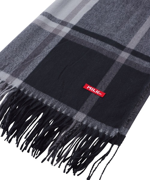 MILKFED.（ミルクフェド）の「BAR LOGO PLAID STOLE（ストール/ショール・レディース・ブラック/ブラウン/オフホワイト・ONE SIZE）」の7枚目の写真