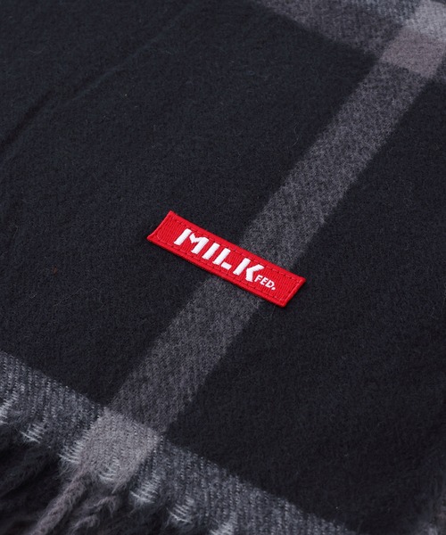 MILKFED.（ミルクフェド）の「BAR LOGO PLAID STOLE（ストール/ショール・レディース・ブラック/ブラウン/オフホワイト・ONE SIZE）」の8枚目の写真