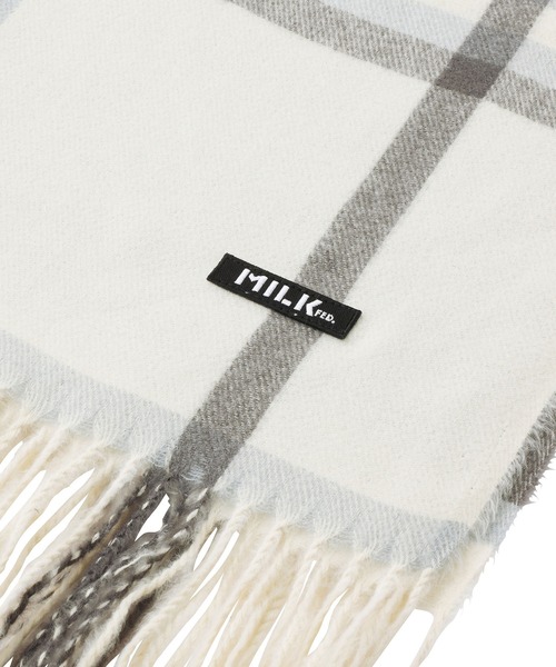 MILKFED.（ミルクフェド）の「BAR LOGO PLAID STOLE（ストール/ショール・レディース・ブラック/ブラウン/オフホワイト・ONE SIZE）」の13枚目の写真