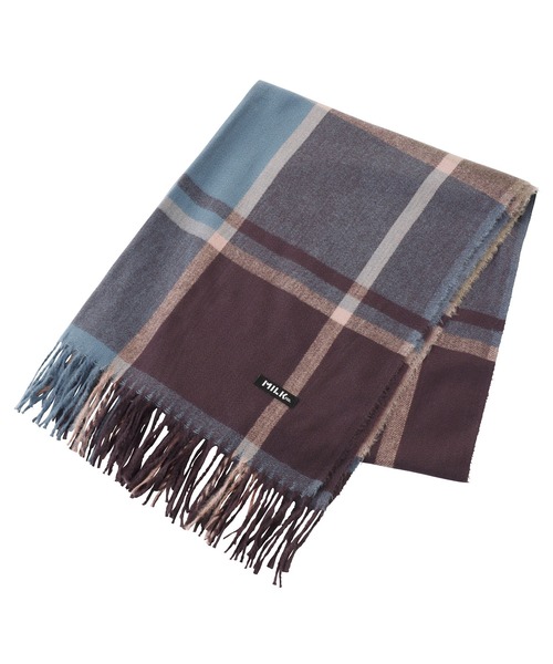MILKFED.（ミルクフェド）の「BAR LOGO PLAID STOLE（ストール/ショール・レディース・ブラック/ブラウン/オフホワイト・ONE SIZE）」の16枚目の写真
