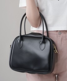 SPINNS | 【2WAY仕様】フェイクレザー スクエアショルダーバッグ(ショルダーバッグ)