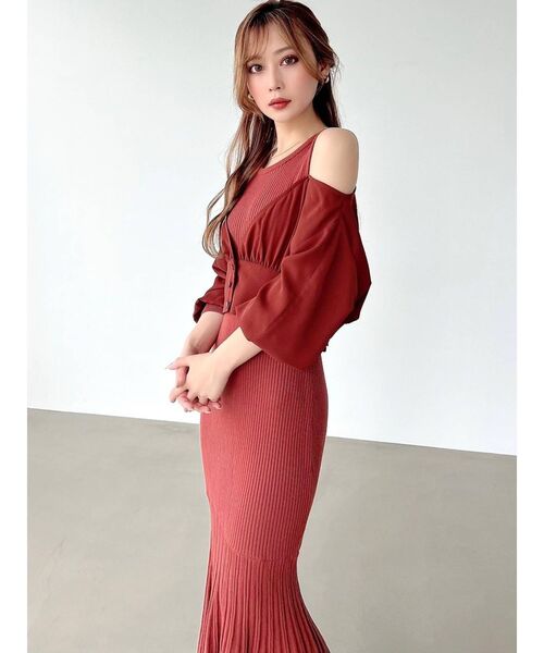 RESEXXY（リゼクシー）の「ドッキングニットワンピース（ワンピース・レディース・ブラック/ベージュ/オレンジ・FREE）」の15枚目の写真