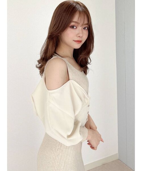 RESEXXY（リゼクシー）の「ドッキングニットワンピース（ワンピース・レディース・ブラック/ベージュ/オレンジ・FREE）」の18枚目の写真