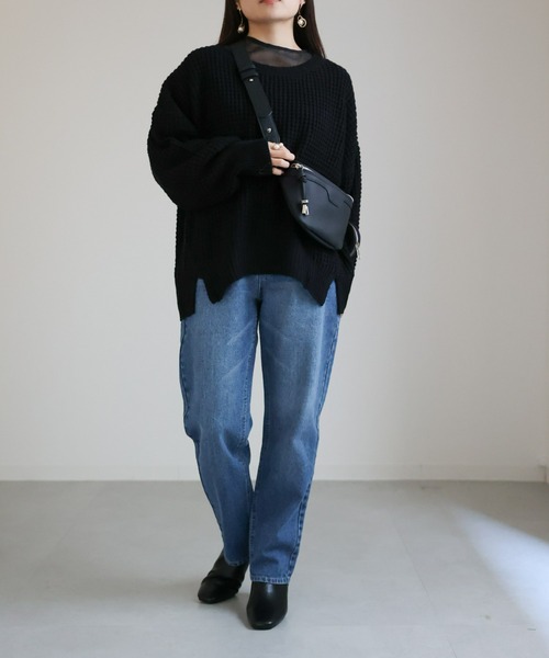 sakishimatokyo（サキシマトーキョー）の「ぽこぽこワッフル透かしニット（ニット/セーター・レディース・パープル/オフホワイト/グレイッシュベージュ/ブラック/イエロー系その他・FREE）」の11枚目の写真