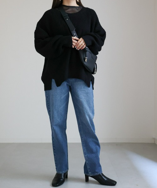 sakishimatokyo（サキシマトーキョー）の「ぽこぽこワッフル透かしニット（ニット/セーター・レディース・パープル/オフホワイト/グレイッシュベージュ/ブラック/イエロー系その他・FREE）」の22枚目の写真