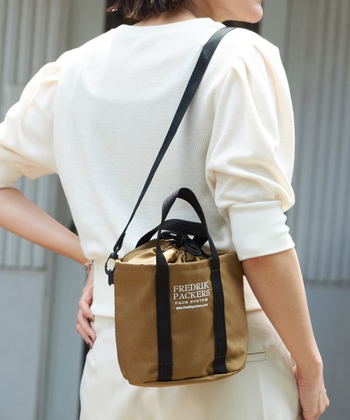 FREDRIK PACKERS（フレドリックパッカーズ）の「【FREDRIK PACKERS】1000D DRAWSTRING TOTE MINI（トートバッグ・レディース・ブラック/ベージュ/レオパード/マルチ・FREE）」の17枚目の写真